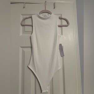 Live in the Moment Classic Cream White High-Neck Bodysuit